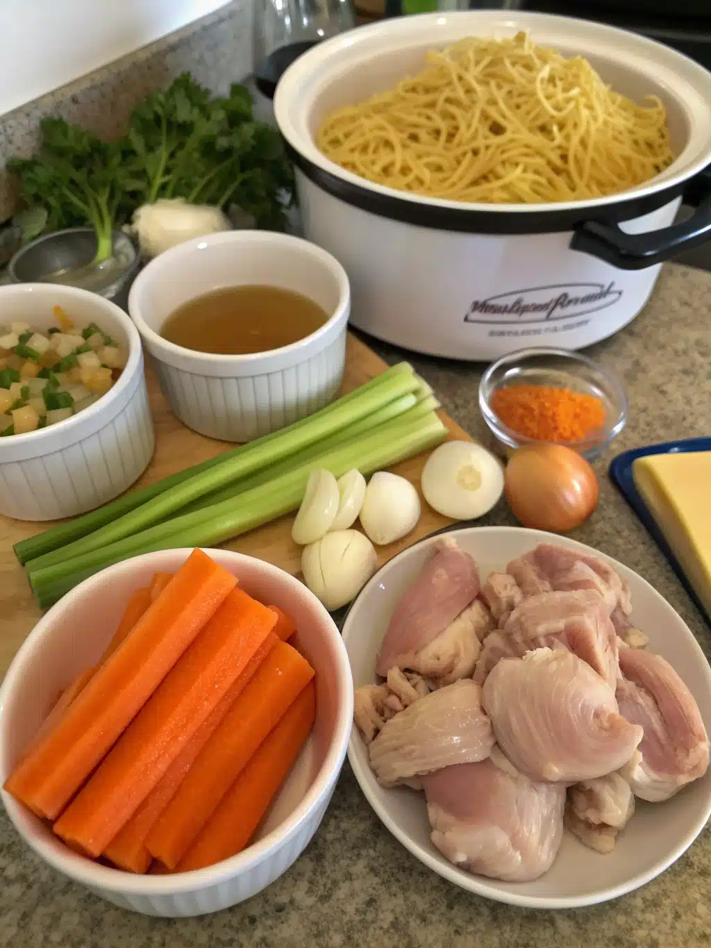 Delicious Crockpot Chicken Noodle Soup for Comfort and Health 2 Ingredients for Crockpot Chicken Noodle Soup