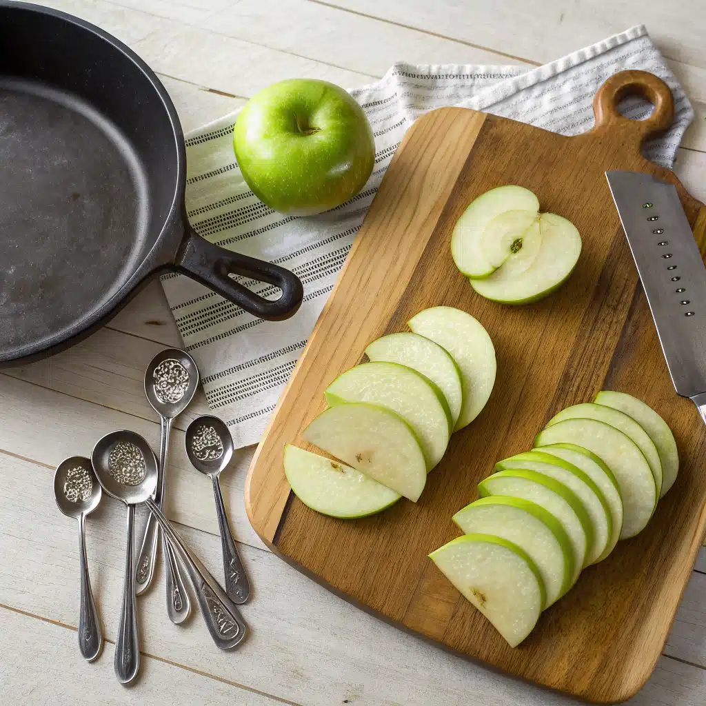 prepping ingredients for southern fried apples