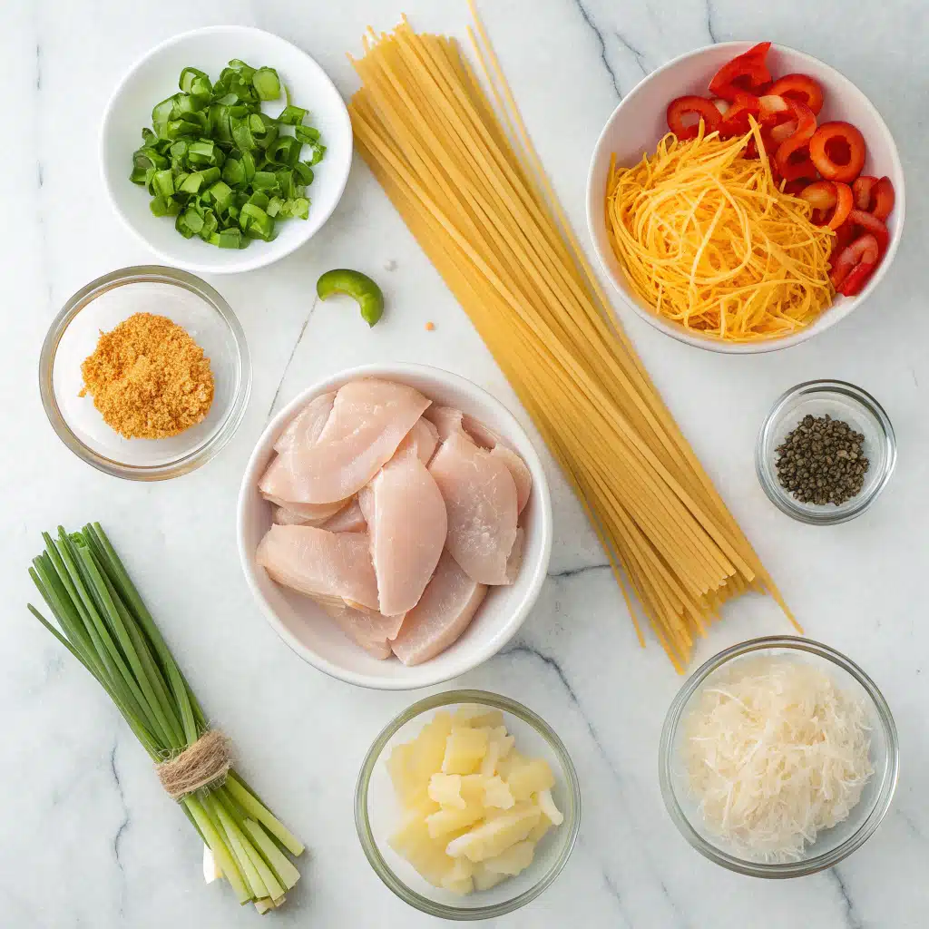 Southern Cheesy Chicken Spaghetti Casserole: A Comforting Classic Made Easy 4 Ingredients for Southern Cheesy Chicken Spaghetti Casserole