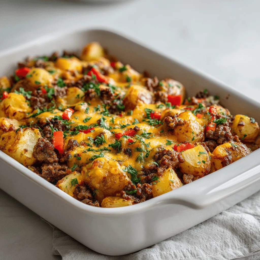 Hobo Casserole with Ground Beef & Potatoes: A Delicious Family-Friendly Easy Bake for Dinner 3 Featured Hobo Casserole with Ground Beef & Potatoes in a modern simple kitchen