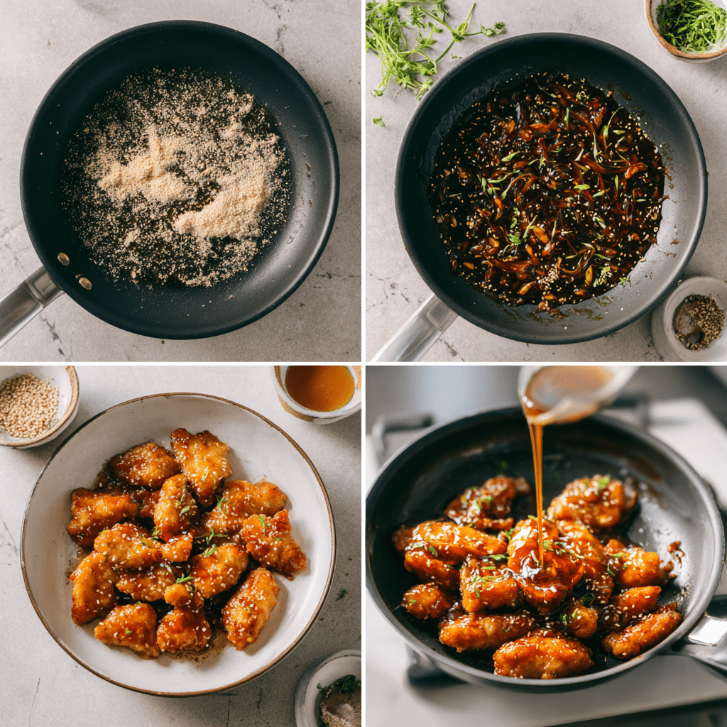 Easy Sesame Chicken Delight: A Flavor-Packed Dinner Winner 4 Step-by-step Easy Sesame Chicken recipe cooking process
