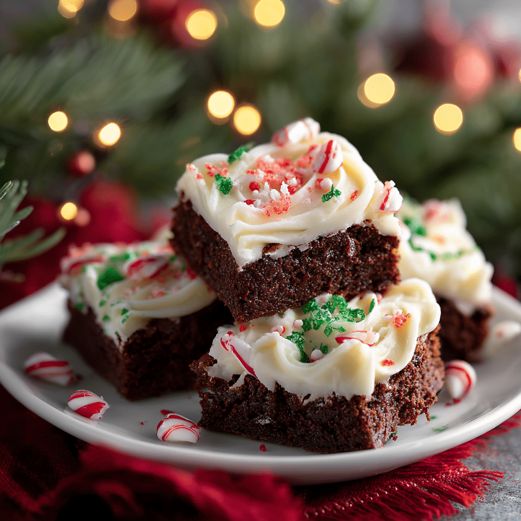 Frosted Christmas Brownies