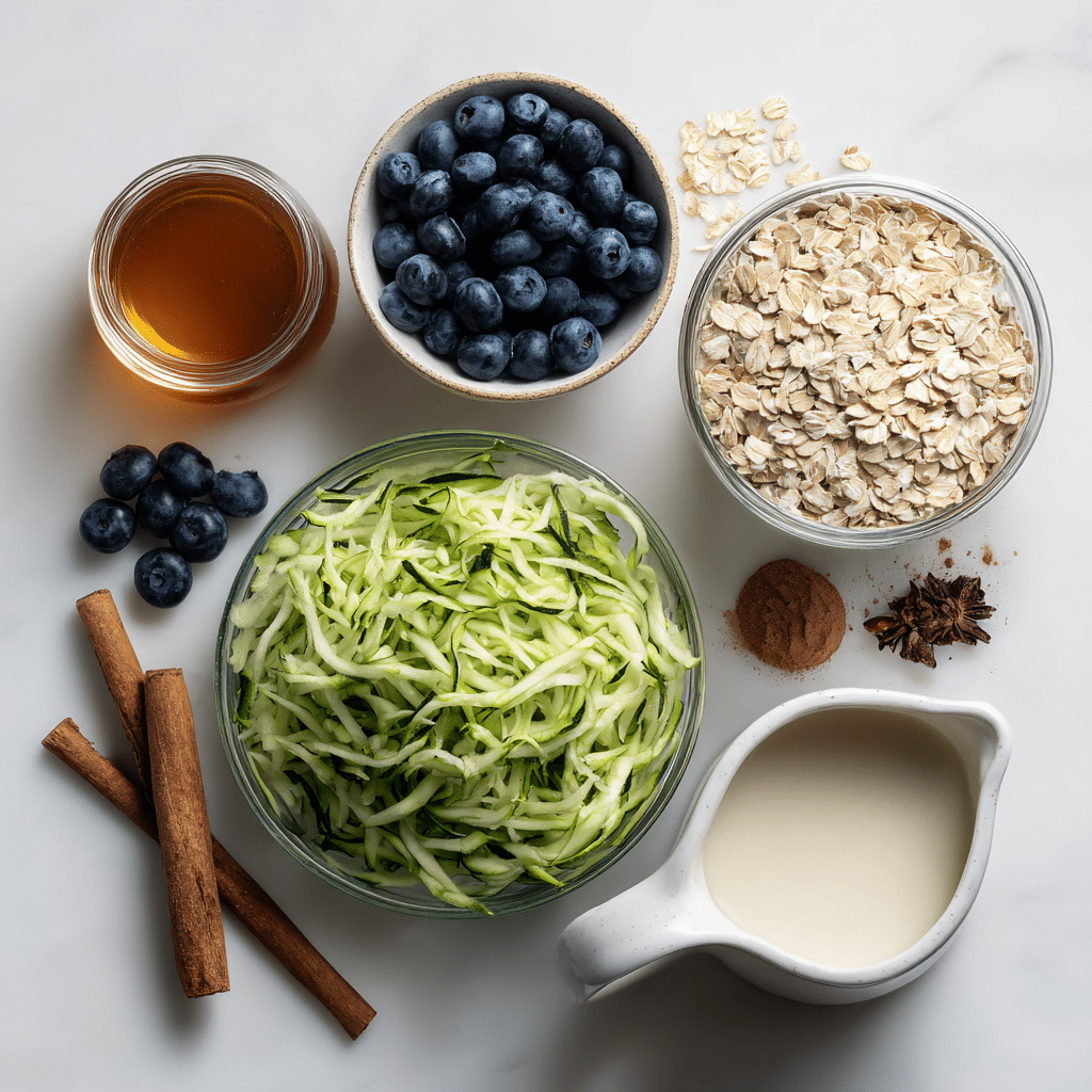 Zucchini Blueberry Baked Oatmeal Bliss: A Weekend Breakfast Delight 3 Ingredients for zucchini blueberry baked oatmeal