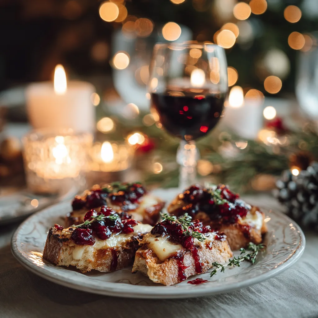 Festive Brie and Cranberry Crostini