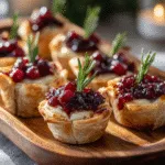 Baked Cranberry Brie Cups with Rosemary