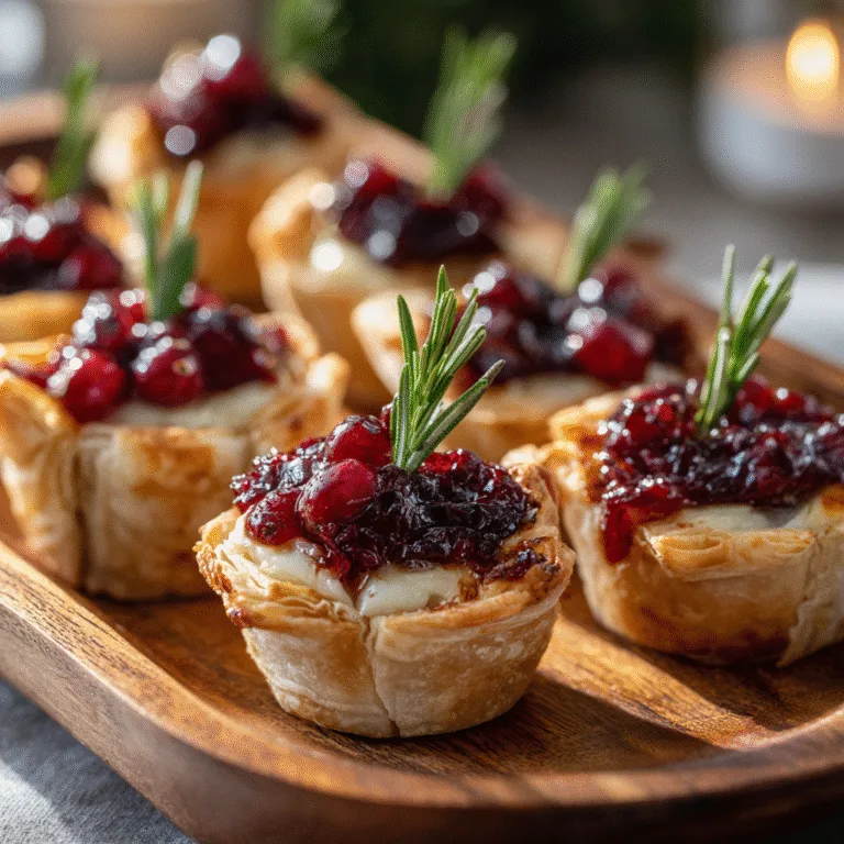 Baked Cranberry Brie Cups with Rosemary