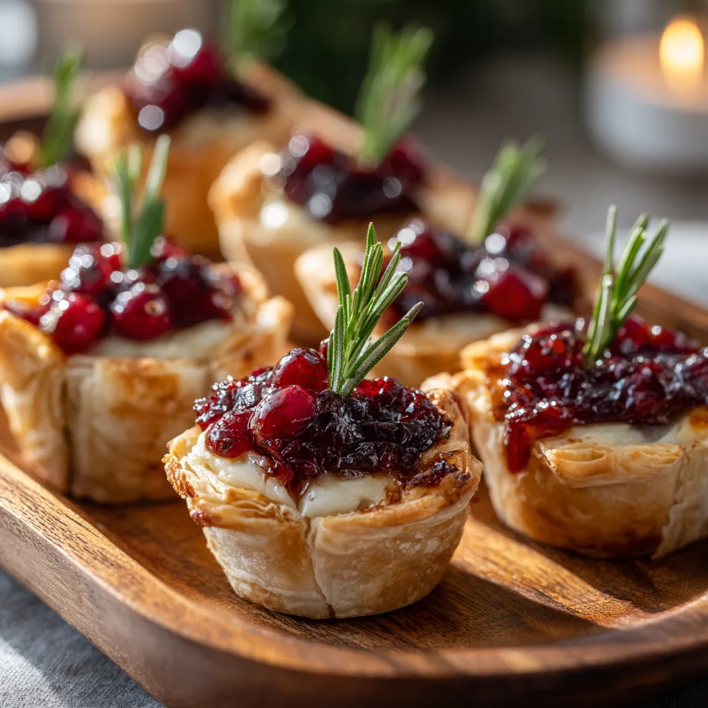 Home Loinzou 2 Baked Cranberry Brie Cups with Rosemary