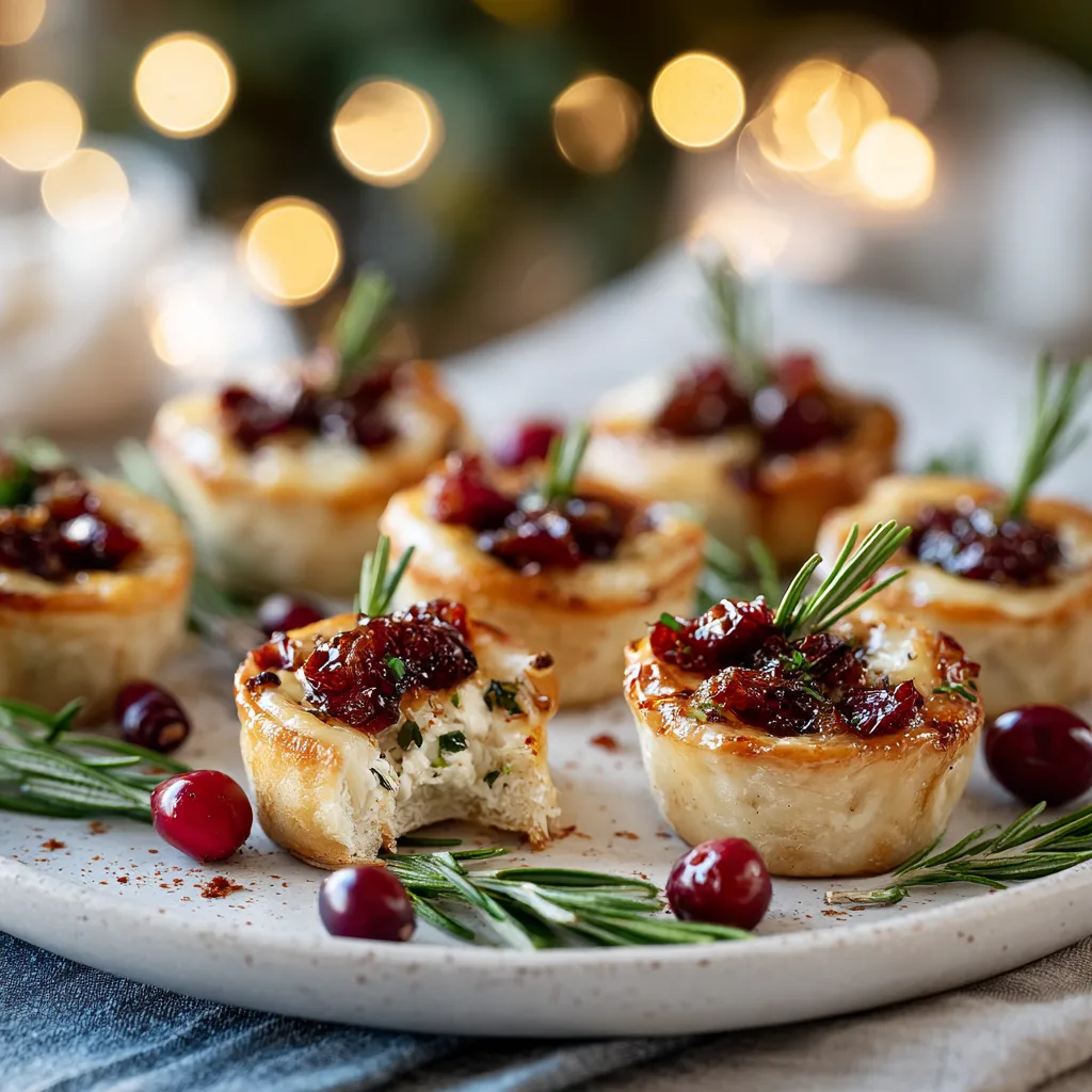Baked Cranberry Brie Cups with Rosemary: A Festive Christmas Appetizers Hit! 4 Baked Cranberry Brie Cups with Rosemary