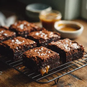 Molten Salted Caramel Brownies