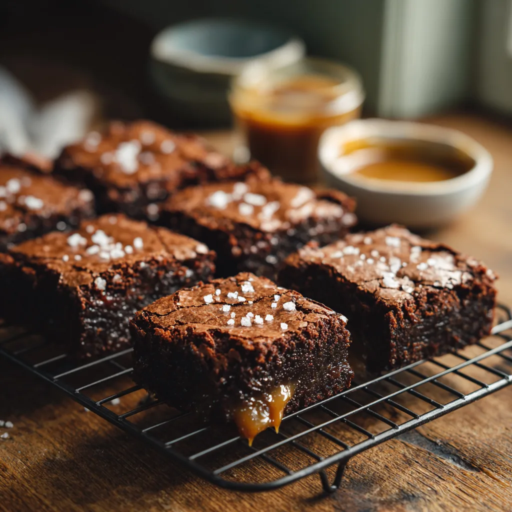 Molten Salted Caramel Brownies That Hit the Sweet Spot: Your Ultimate Thanksgiving Desserts Triumph! 2 Molten Salted Caramel Brownies