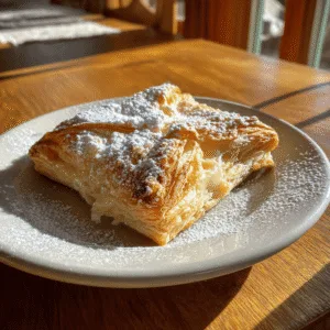 Cheese Danish Delight: Irresistibly Flaky & Flavorful Morning Treat 4 Homemade Cheese Danish Delight on a plate, golden and dusted with sugar