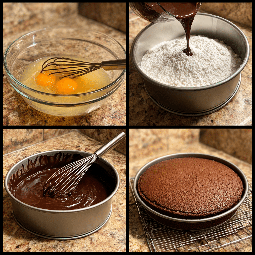Step by step making homemade Chocolate Cake