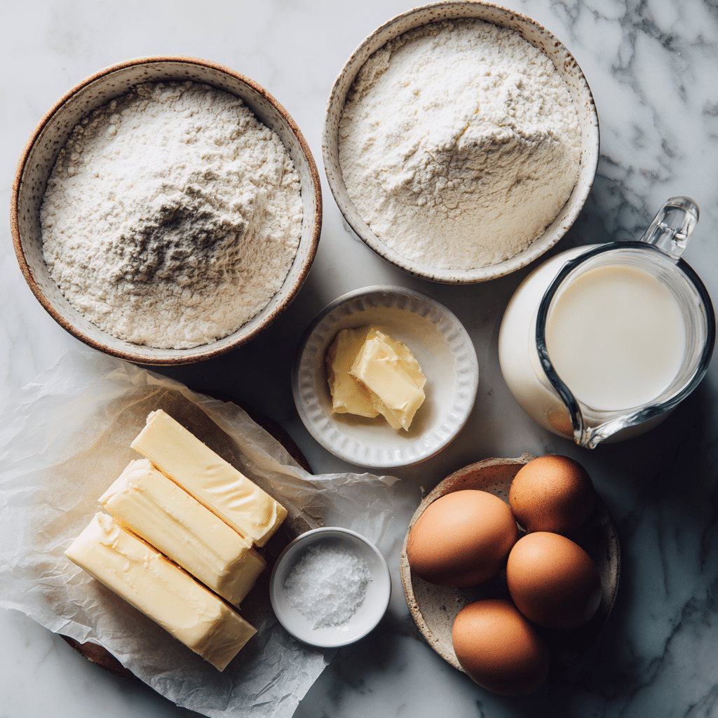 Breakfast Rolls: Comforting, Savory Pastry for Easy Breakfast Platter Success 3 Ingredients for Breakfast Rolls on marble countertop
