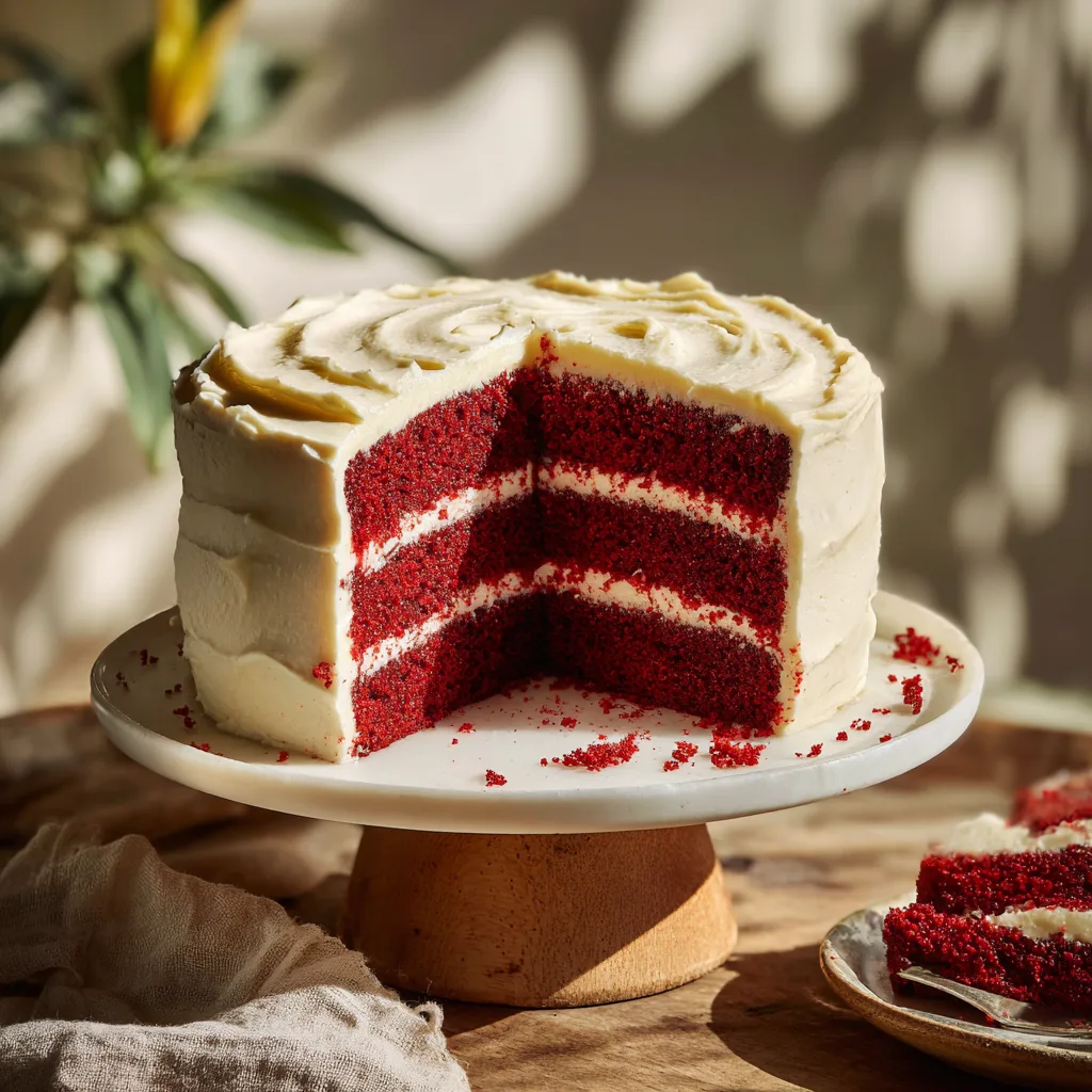 RED VERed Velvet Cake Bliss: My Best Creamy & Decadent TreatLVET CAKE 2 Homemade Red Velvet Cake with cream cheese frosting, amateur photo style
