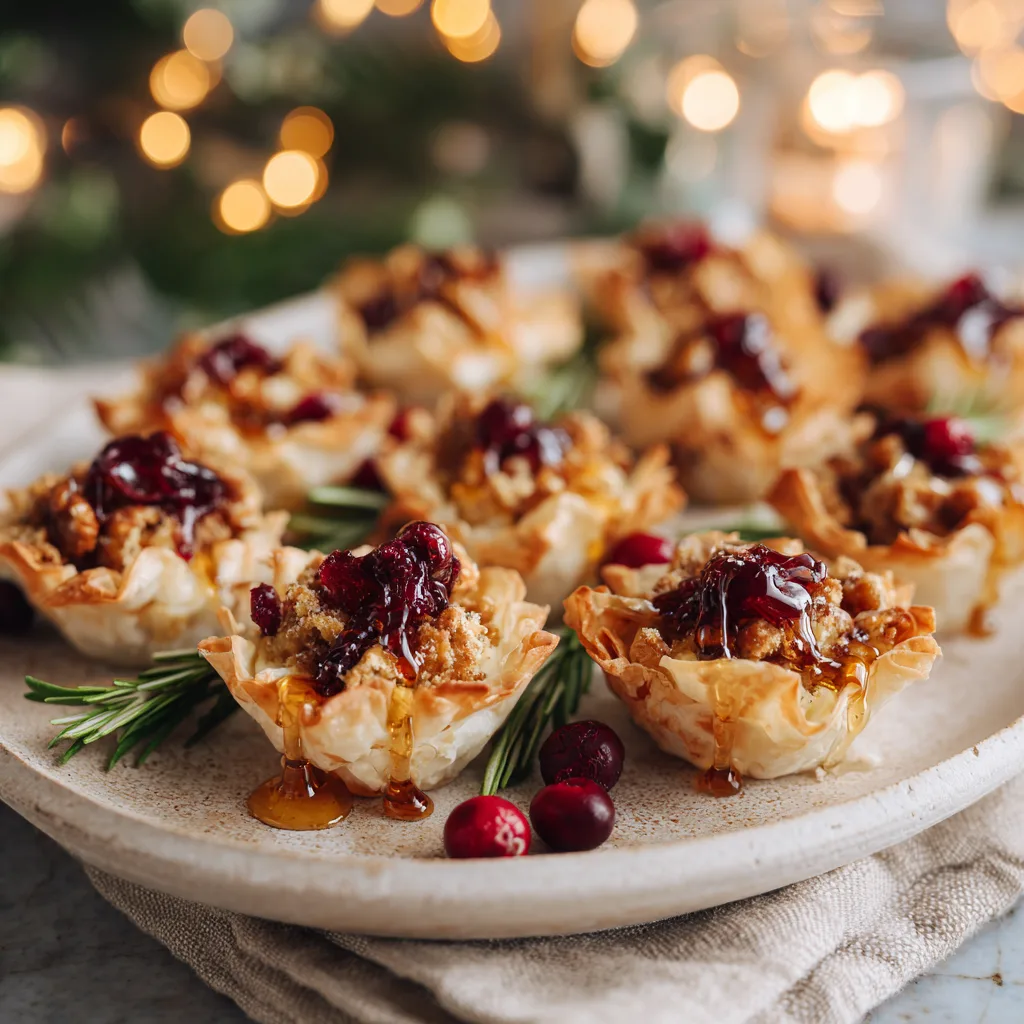 Cranberry, Brie & Pecan Phyllo Cups: Irresistible Christmas Appetizers for Your Festive Spread 4 Cranberry, Brie & Pecan Phyllo Cups