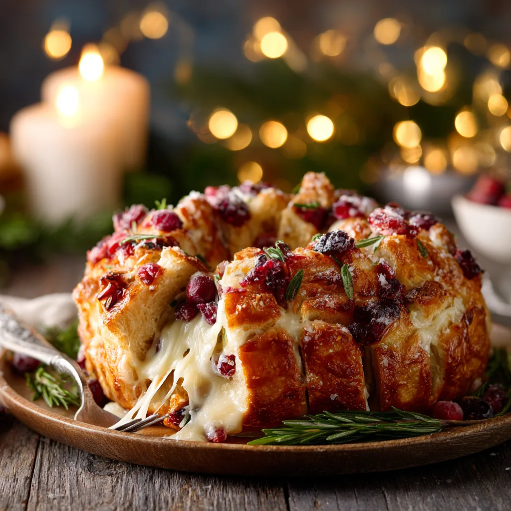 Cranberry Brie Pull-Apart Bread Wreath – Irresistible Christmas Appetizers for Holiday Cheers 4 Cranberry Brie Pull-Apart Bread Wreath