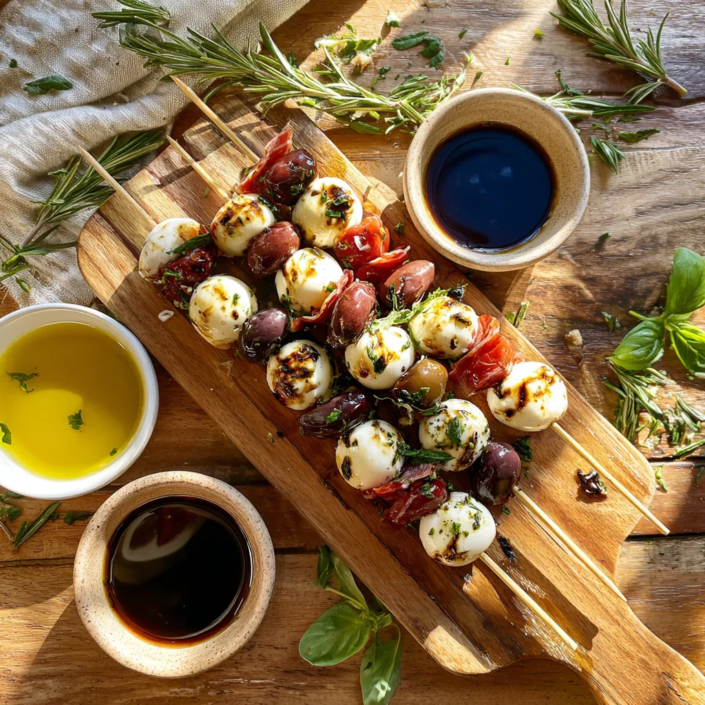 Italian Antipasto Skewers with Mozzarella & Olives