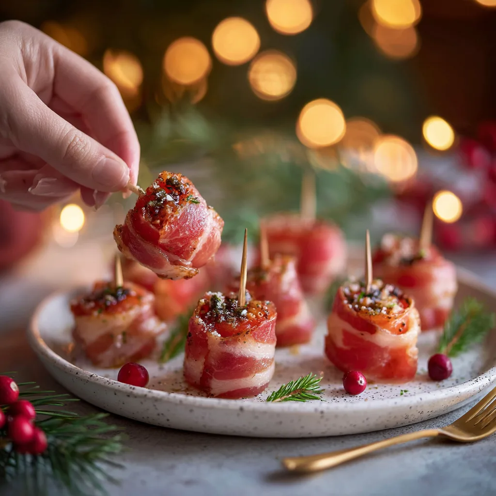 Prosciutto-Wrapped Melon Holiday Bites