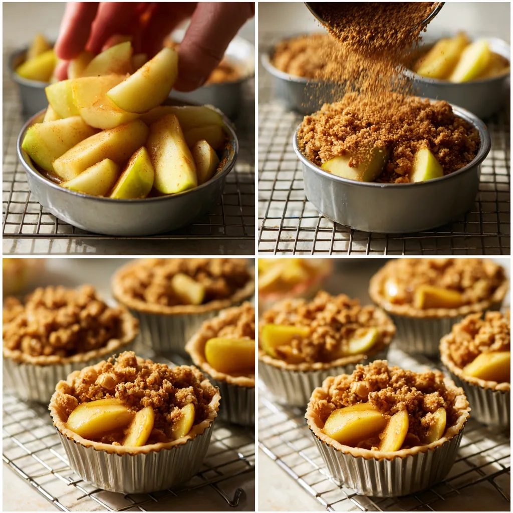 Apple Crisp Cups: A Cozy Twist on Thanksgiving Desserts You’ll Love 4 Step-by-step process for making Apple Crisp Cups with oat crumble topping