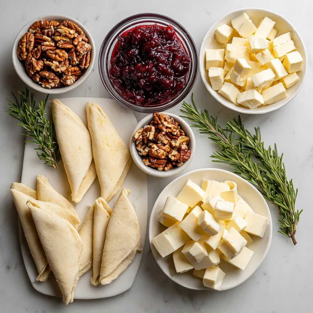 Mini Brie and Cranberry Crescent Rolls: Irresistible Christmas Appetizers That Wow 3 Ingredients for Mini Brie and Cranberry Crescent Rolls