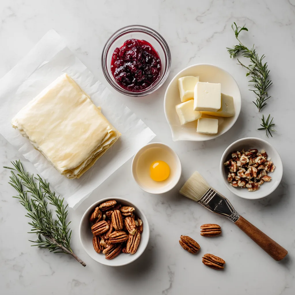 Puff Pastry Brie Stars with Cranberry Jam: Delicious Christmas Appetizers for Holiday Parties 3 Ingredients for Puff Pastry Brie Stars with Cranberry Jam