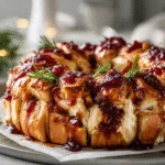Cranberry Brie Pull-Apart Bread Wreath