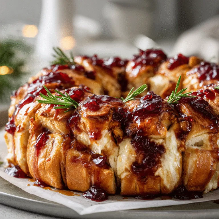 Cranberry Brie Pull-Apart Bread Wreath