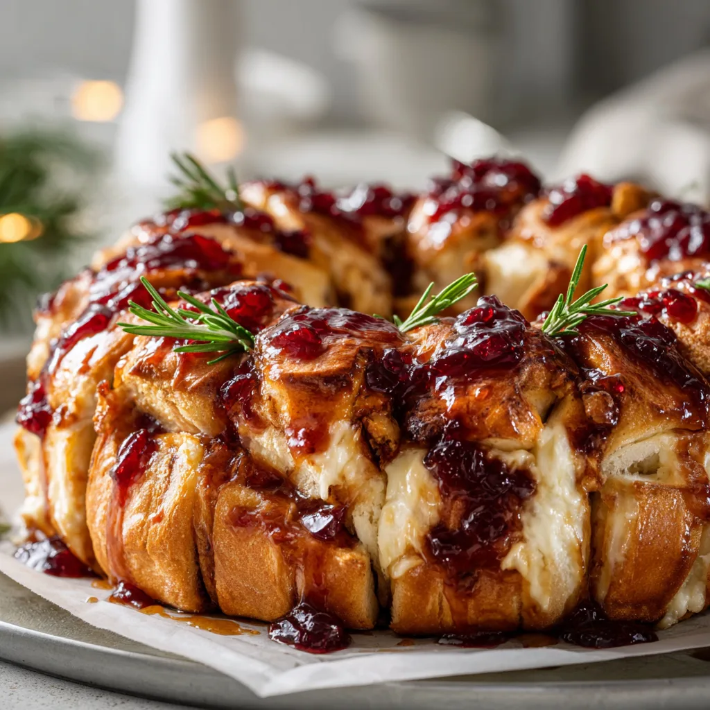 Home Loinzou 1 Cranberry Brie Pull-Apart Bread Wreath