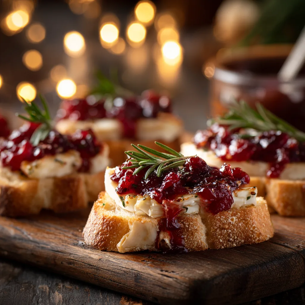 Festive Brie & Cranberry Crostini (5-Minute Appetizer)