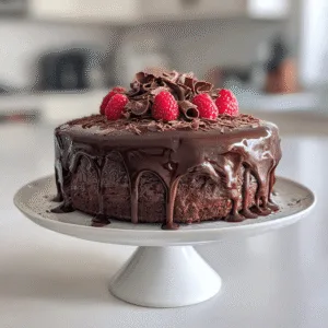 Decadent Chocolate Cake: A Richly Irresistible Family Favorite 10 Decadent Chocolate Cake with ganache, curls, and raspberries
