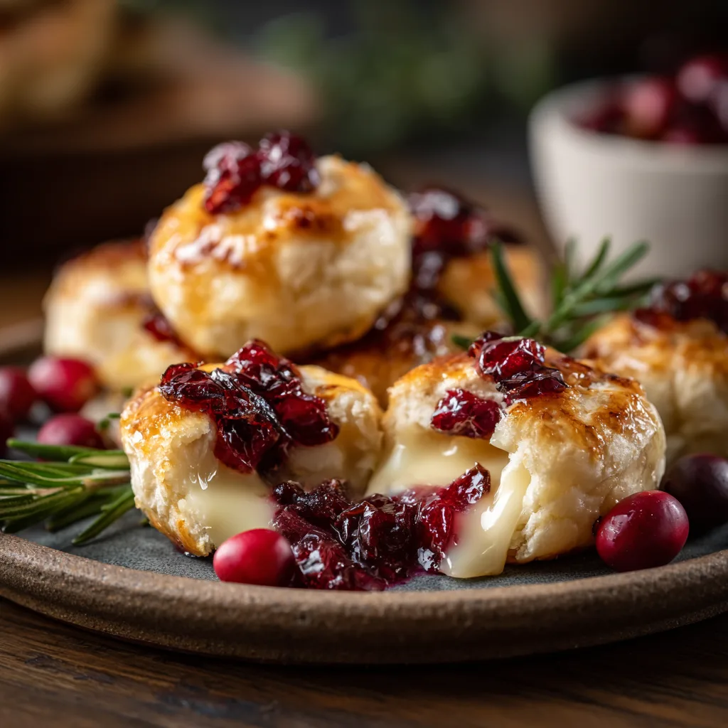 Mini Cranberry Brie Bites with Puff Pastry: Irresistible Christmas Appetizers to Wow Your Guests 4 Mini Cranberry Brie Bites with Puff Pastry