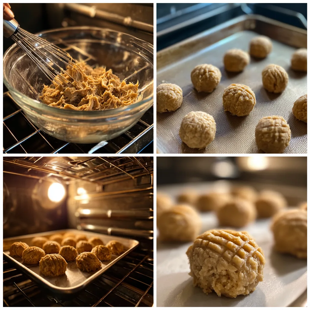 Classic Soft Peanut Butter Cookies with Criss-Cross Pattern – Soft, Chewy, and Oh-So-Delicious 3 Step-by-step making Classic Soft PB Cookies with Criss-Cross Pattern