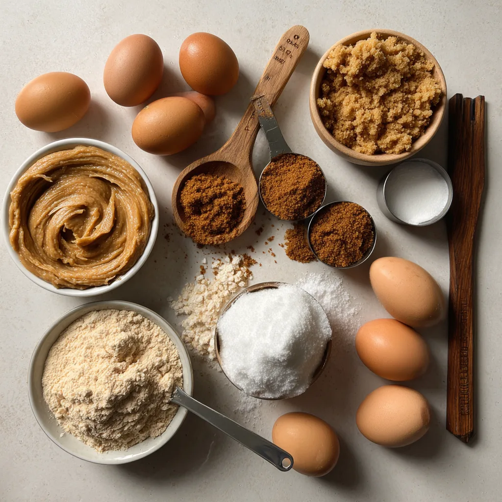 Peanut Butter Brown Sugar Cookies: Sweet, Chewy, and Absolutely Irresistible! 2 Peanut Butter Brown Sugar Cookies ingredients on a kitchen counter