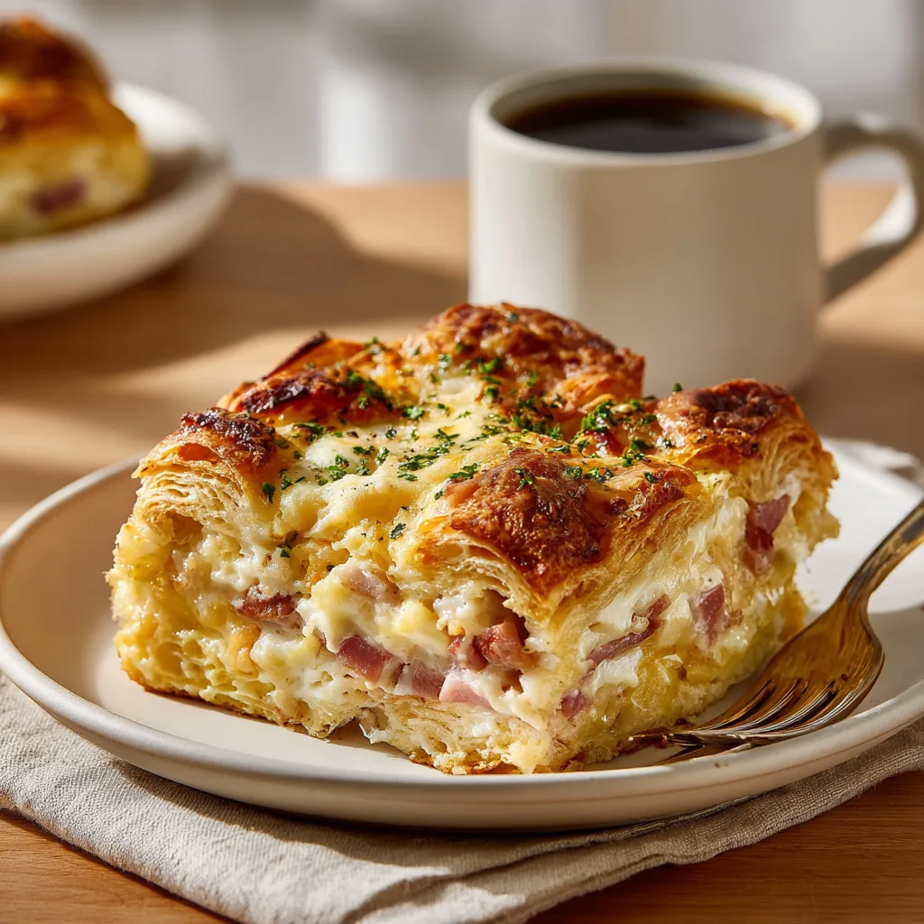 Overnight Croissant Breakfast Casserole