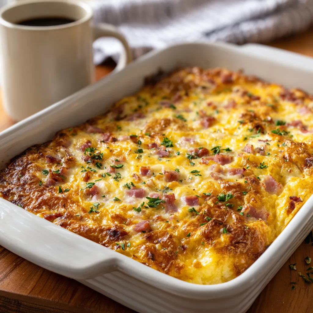 Cheesy Hashbrown and Ham Breakfast Bake: A Crowd-Pleasing Breakfast Casserole Delight 4 Cheesy Hashbrown and Ham Breakfast Bake