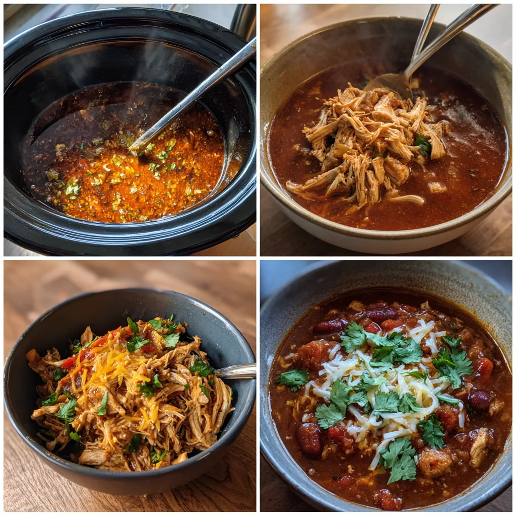 Slow Cooker Chicken Chili: A Flavorful Comfort Feast 3 Step-by-step Slow Cooker Chicken Chili — from prep to serving, easy crockpot dinner.