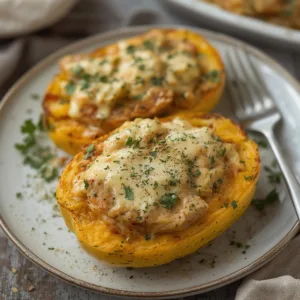 500-Calorie Chicken Alfredo Spaghetti Squash Boats : Guilt-Free Indulgence! 10 500-Calorie Chicken Alfredo Spaghetti Squash Boats