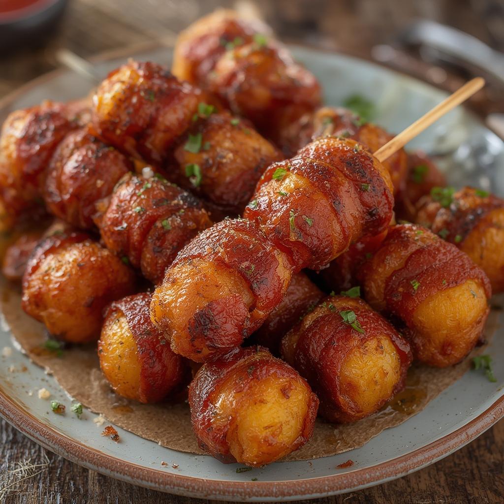 Bacon-Wrapped Tater Tot Skewers: The Ultimate Super Bowl Party Food 4 Bacon Wrapped Tater Tot Skewers