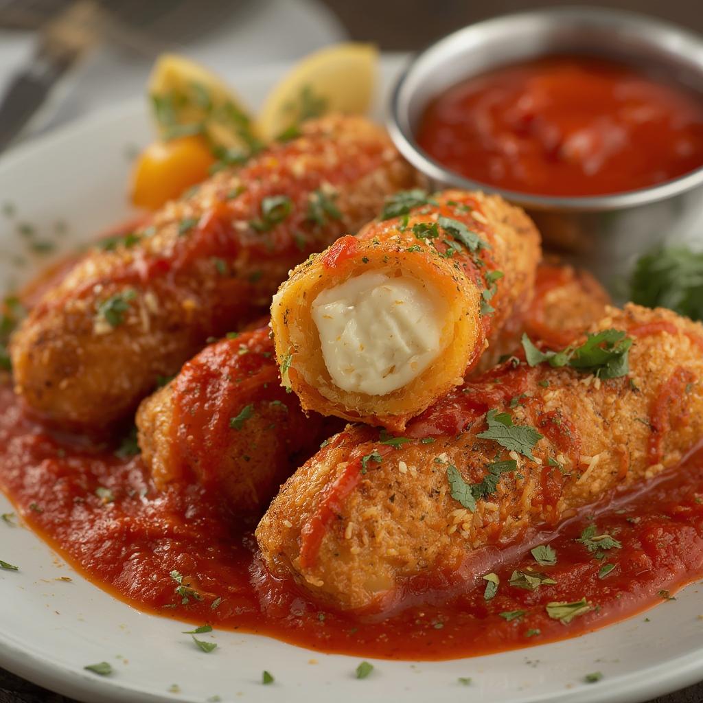 Baked Mozzarella Sticks with Marinara: Irresistibly Crispy & Cheesy Perfection 4 Baked Mozzarella Sticks with Marinara
