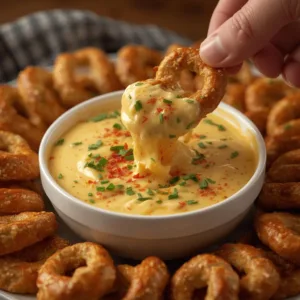 Beer Cheese Dip with Pretzel Bites