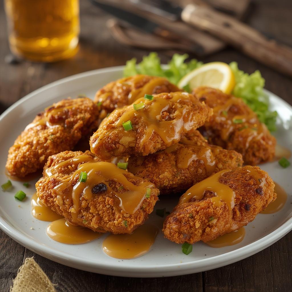 Crispy Chicken Tenders with Honey Mustard