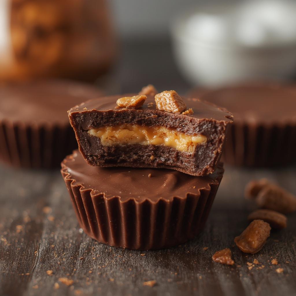 Healthy Reeses Cups with Coconut Oil Chocolate