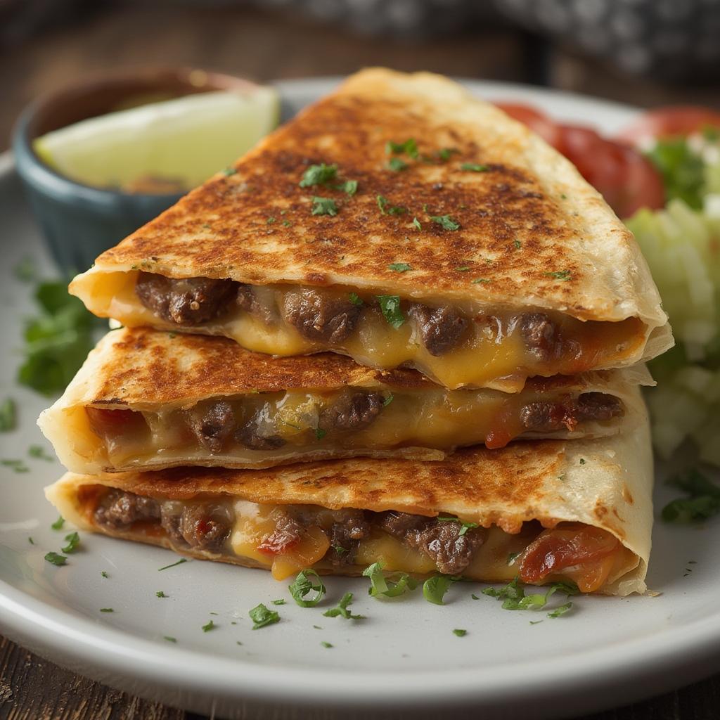 Loaded Cheeseburger Quesadillas