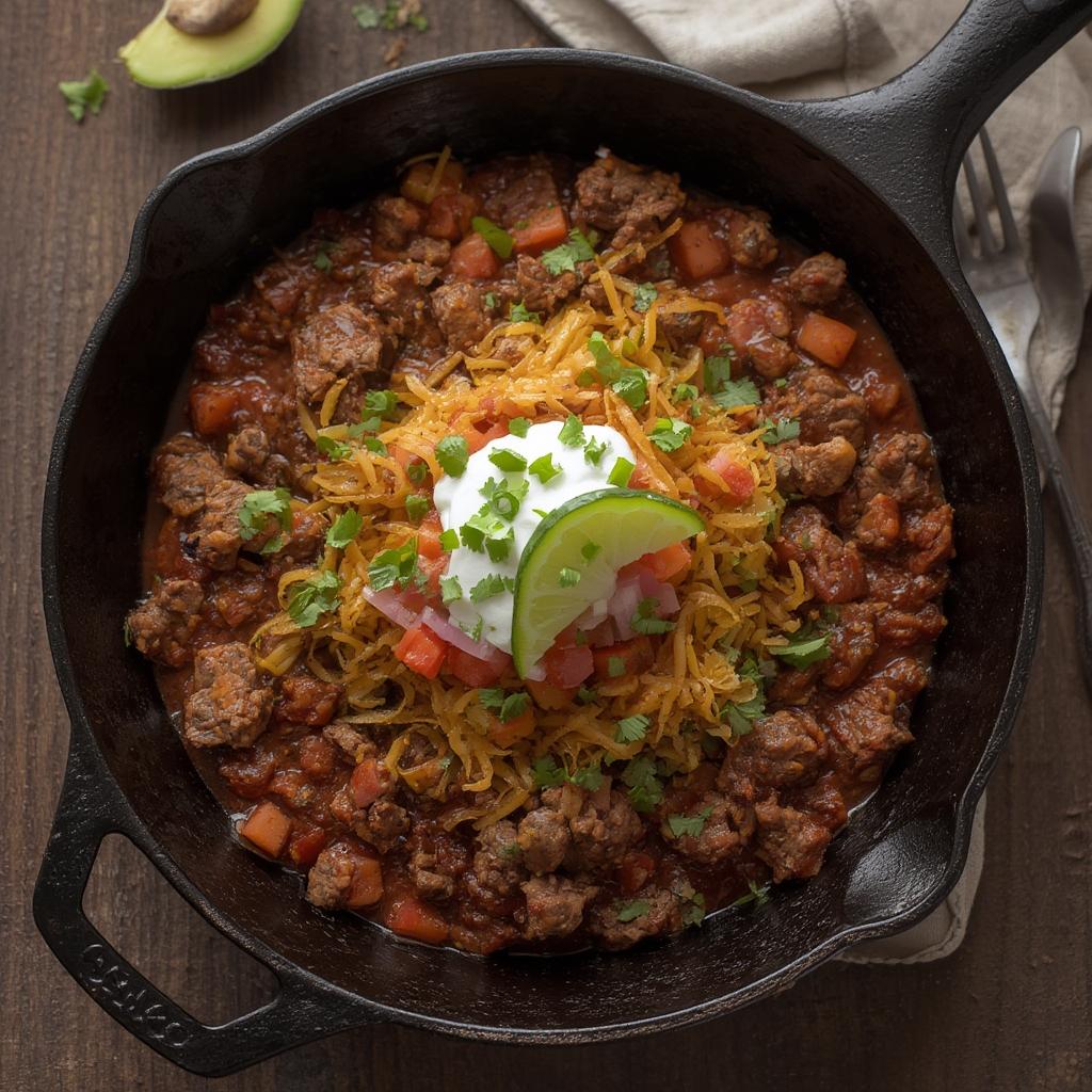 Low Carb Beef Taco Skillet 1 1