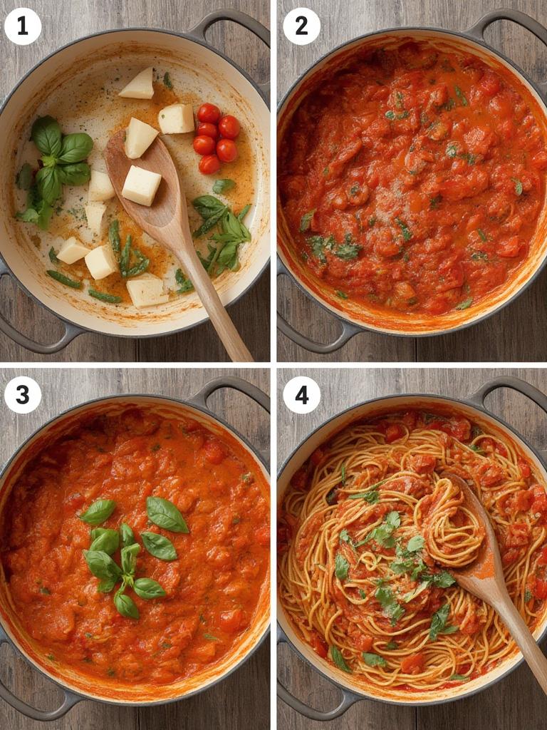 One Pot Tomato Basil Pasta 2