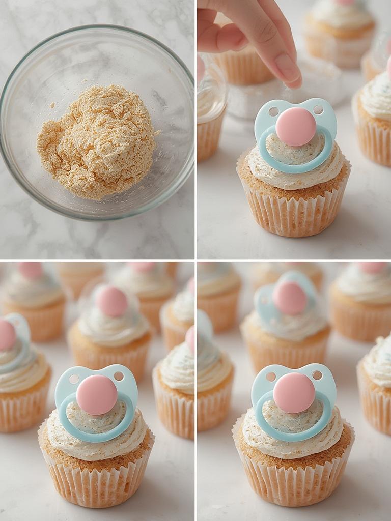 Pastel Pacifier Cupcakes - Adorable Baby Shower Sweet Treats! 3 Pastel Pacifier Cupcakes 8