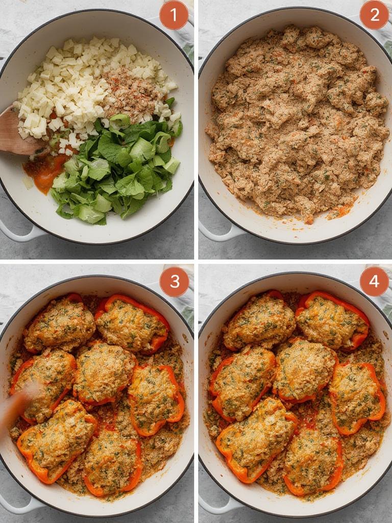 Delicious Quick Turkey & Spinach Stuffed Peppers: Effortless Weeknight Dinner! 3 Quick Turkey Spinach Stuffed Peppers 1 2