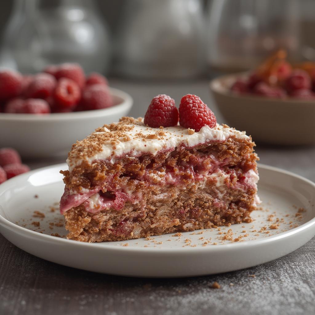 Irresistible Raspberry Pretzel Crunch Cake : Sweet & Salty Bliss ! 4 Finished Raspberry Pretzel Crunch Cake