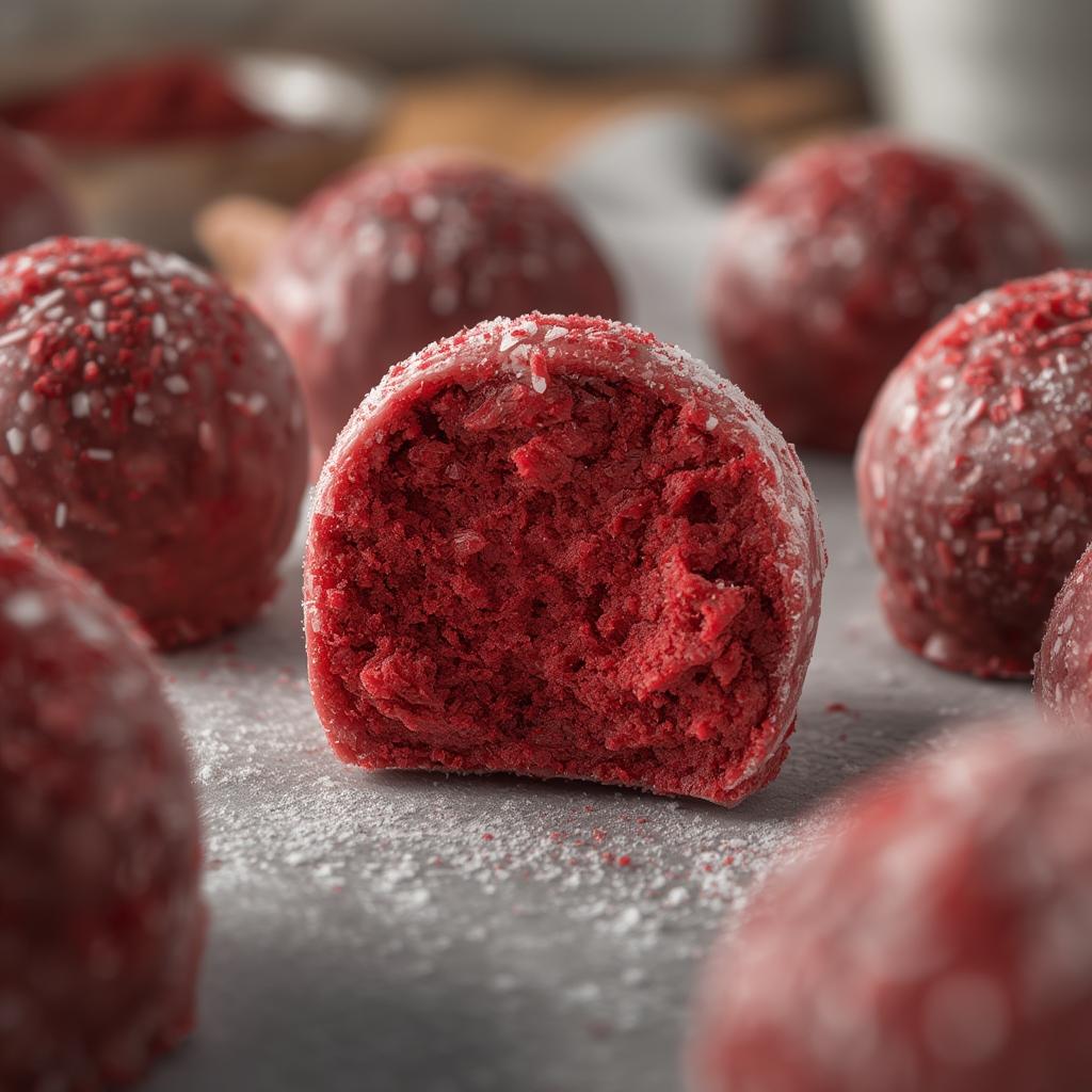 Red Velvet Cake Balls Truffles - Heavenly Bite-Sized Indulgence! 4 Red Velvet Cake Balls Truffles