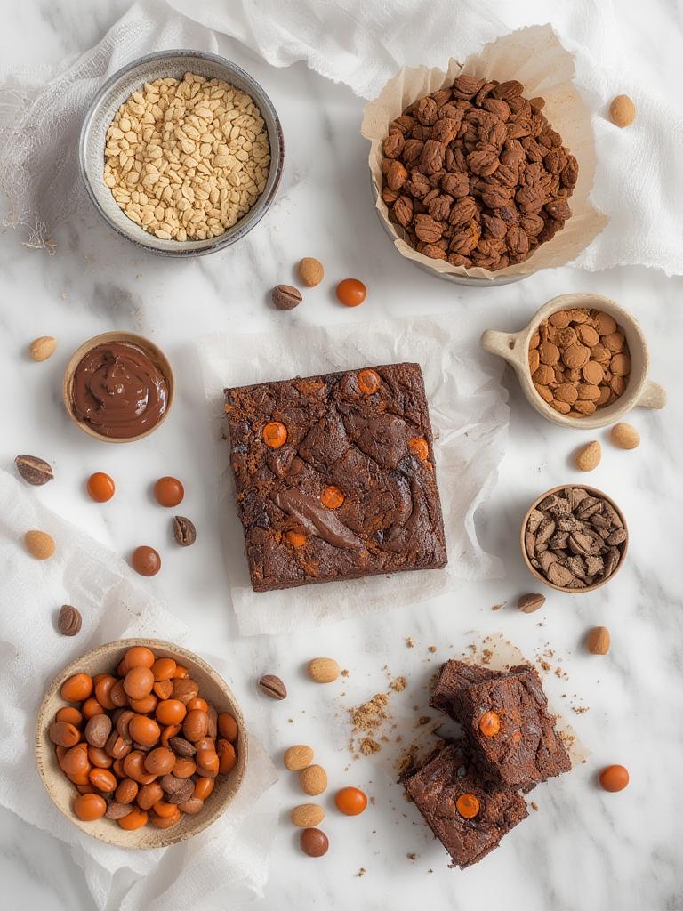 Reeses Brownies: Heavenly Fudgy Chocolate & PB Brownies! 2 Reeses Brownies Fudgy Chocolate PB Brownies 1